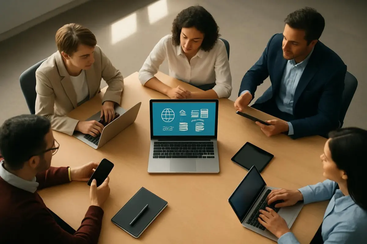 Professionals bespreken DNS-functies aan tafel