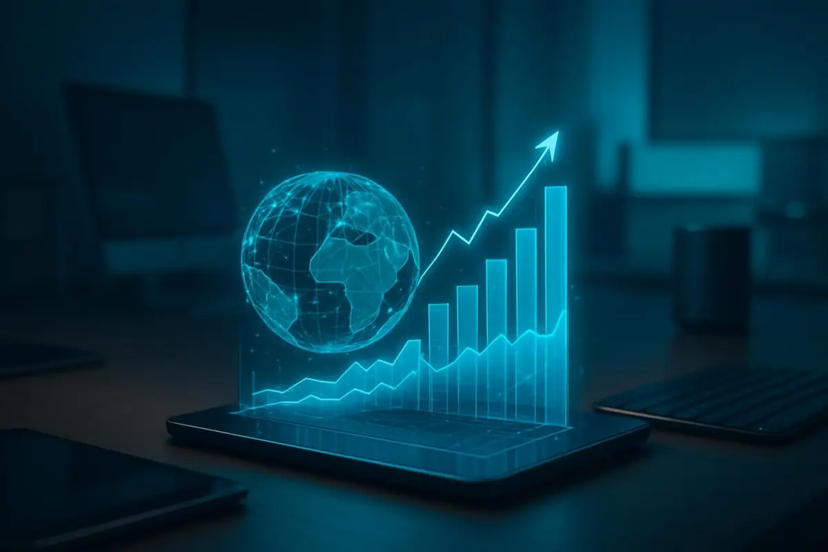 Futuristisch digitaal model van internetontwikkeling