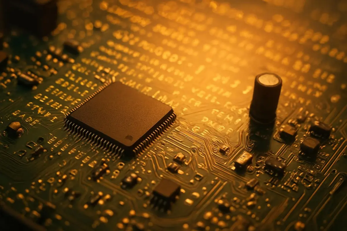Circuitplaat met reflecterende softwarecode